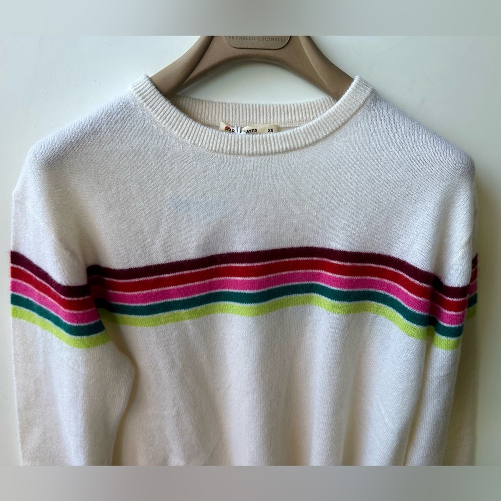 NWT Marine Layer 100% Cashmere Harper Sweater in Multi Stripe, XS - Picture 11 of 16